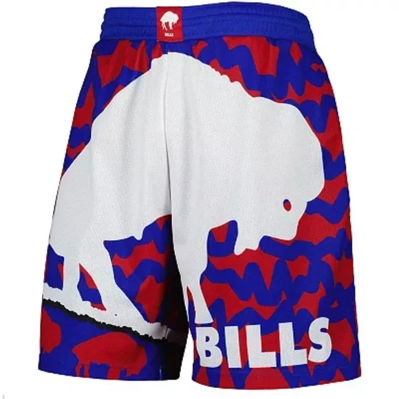 Men’s Buffalo Bills Mitchell & Ness Jumbotron 2.0 Sublimated Shorts - Royal XL - Picture 2 of 3